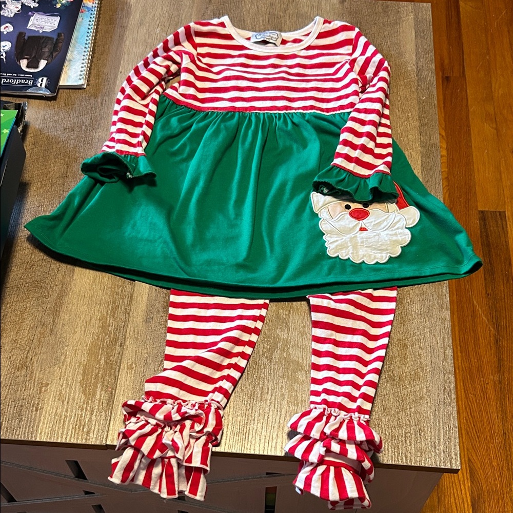 Festive Striped Santa Kids Matching Set